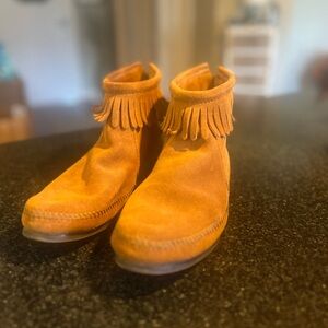 Fringe Suede Ankle Boots